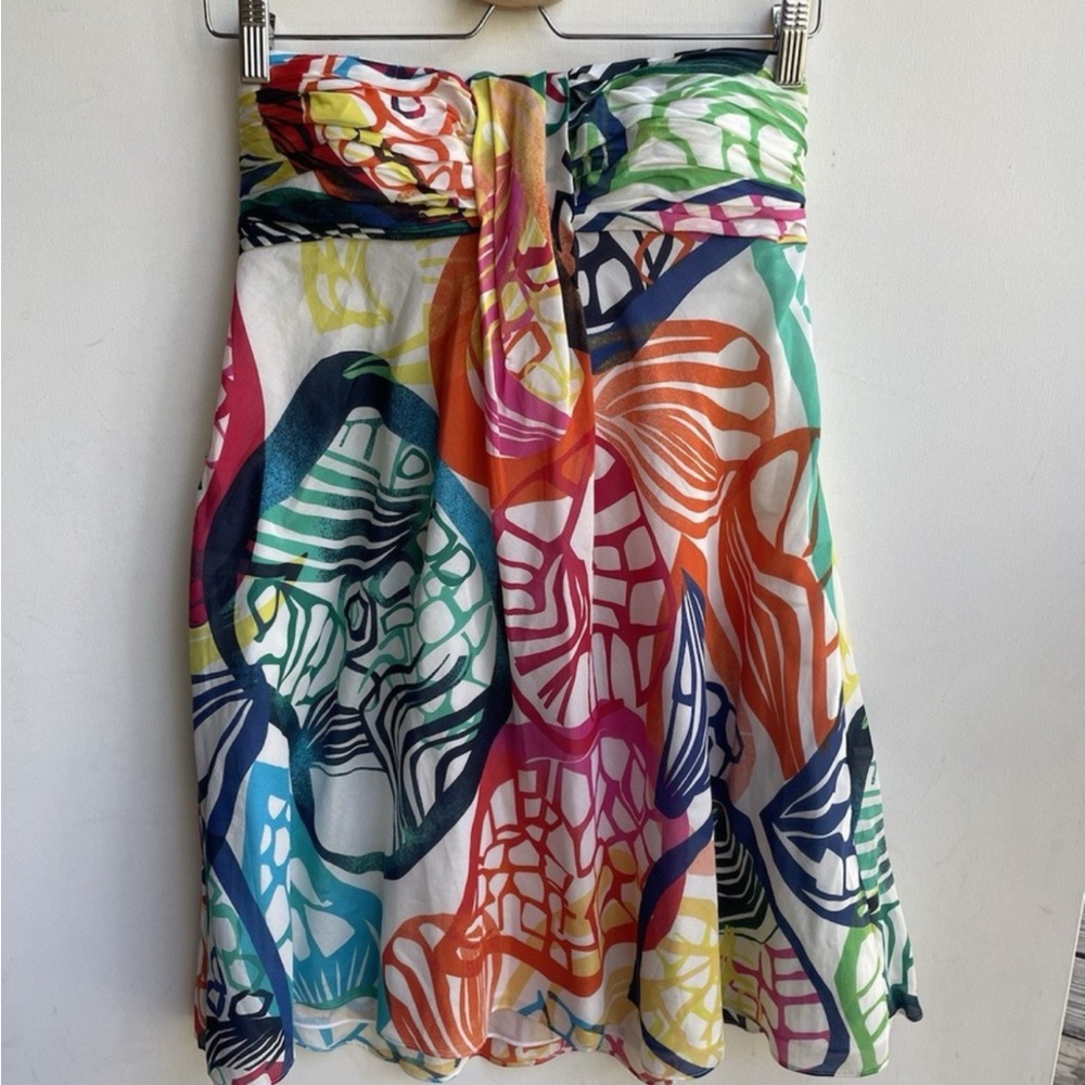 Nine West Multicolor Tropical Abstract Mini Dress